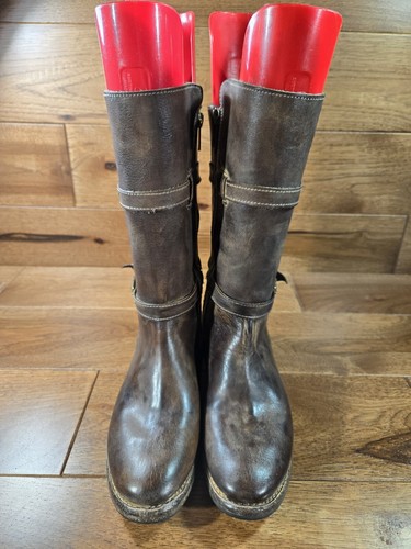 Bed Stu 'Sandover' Mujer Marrón Moto Doble Cuero Hebilla Botas TALLA 6.5 - Imagen 7 de 10