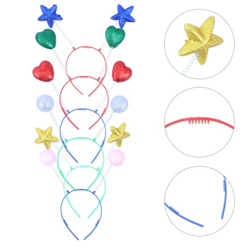 6pcs Glitter Ball Hair Headband Hair Bands Party Decorations Mixed Style
