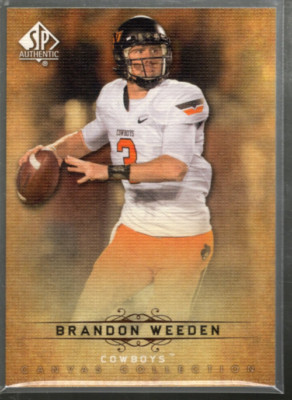B1151- 2012 SP Authentic Canvas Rookie SP #CR18 Brandon Weeden *SAMPLE PIC