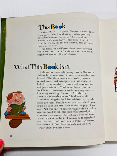 In Other Words A Junior Thesaurus (1969 Hardcover) Children - Foto 7 di 11