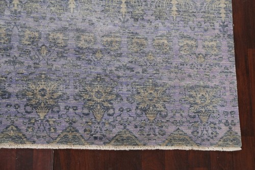 Geometric Transitional IKats Oriental Area Rug Hand-knotted Living Room 8'x10' - Picture 6 of 12