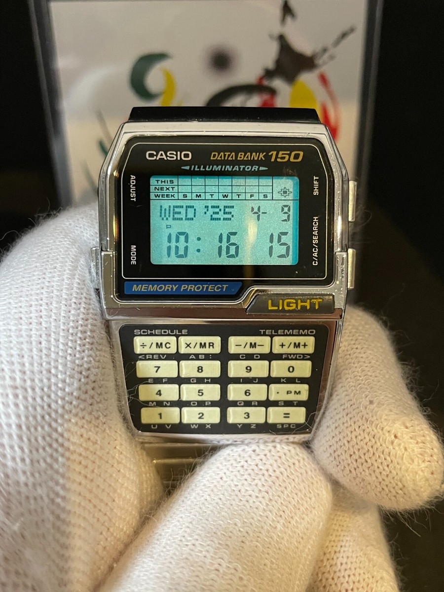 CASIO DBC-1500 Data Bank 150 Digital Calculator White Wrist Watch