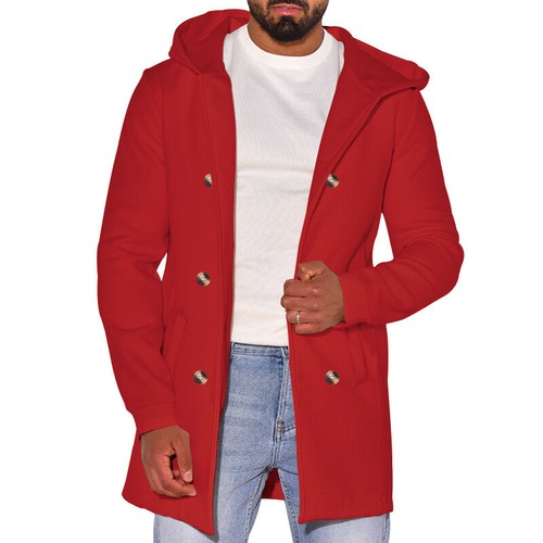 Gabardina Otoño/Invierno Con Capucha Doble Pecho Para Hombre Chaqueta Informal Prendas de abrigo Prenda para el torso - Imagen 6 de 30