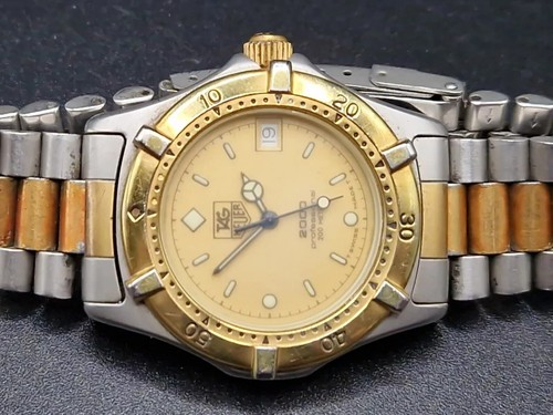 TAG Heuer Quartz Watch 2000 Professional 200M 964.013B-1 Mens Swiss Gold Plated - Picture 3 of 21