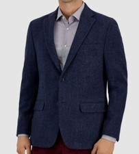 Tommy Hilfiger Men's Blue Modern-Fit All Wool Sport Coat Size 36S