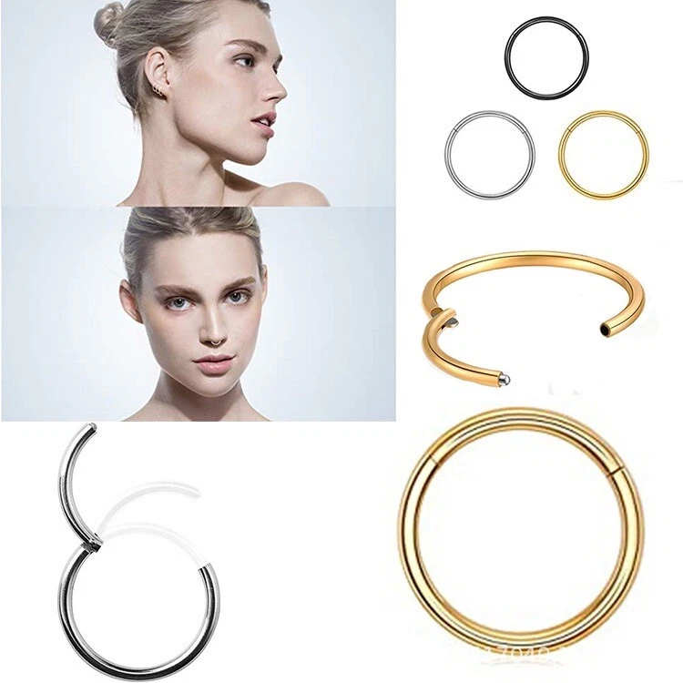 Nose Ring Nose Lip Hoop Cartilage Tragus Helix Ear Piercing Surgical Steel Rings - Image 4 of 4