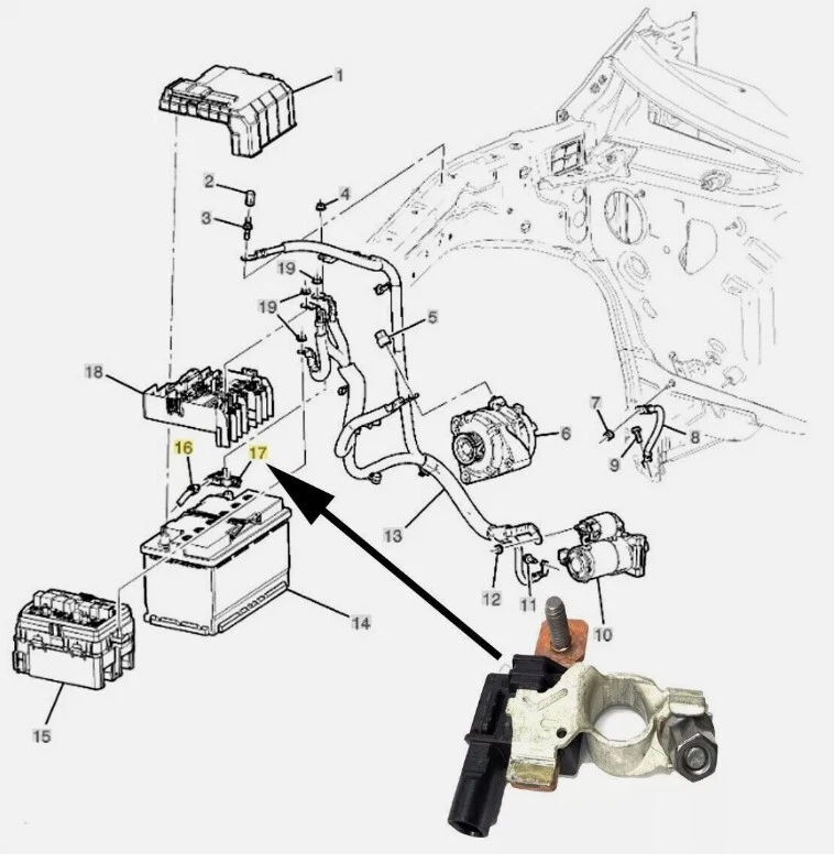 Battery Multifunction Sensor Cadillac Escalade Chevrolet Tahoe Suburban Yukon - Image 2 of 4