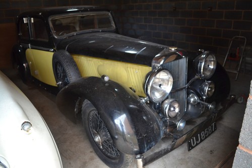 1936 ALVIS Speed 20 SA Rolling Restoration Barnfind BLACK/YELLOW - Picture 2 of 12