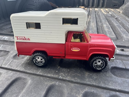 Vintage 1974 Tonka Dodge Pick Up Truck Camper, Pressed Steel Toy Vehicle, Red -B - Picture 9 of 18