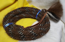 Cabello de caballo melena Mecate 22 pies de largo, 3/4" de diámetro, marrón (acedera) con negro/blanco