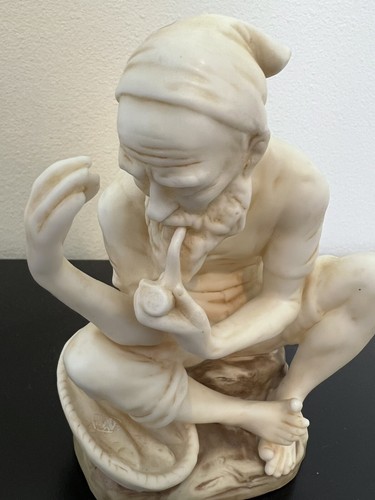 Man Smoking Figurine Pipe Meditating Stickered F 436 Japan Decor Vintage 6” Mcm - Picture 2 of 11