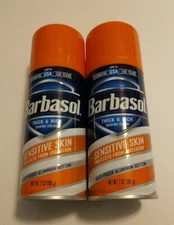 2 Cans Barbasol Shave Cream, 7 Ounce (Sensitive Skin)  