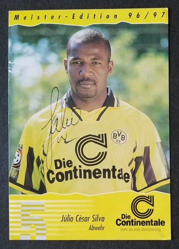 2236 Julio Cesar Silva Borussia Dortmund 1996/97 Karta z autografem Druk podpisana - Zdjęcie 1 z 2