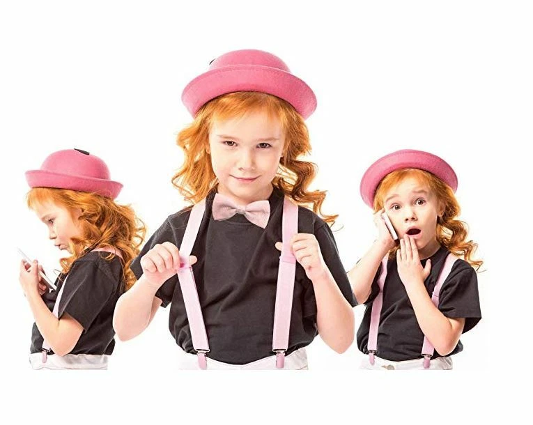 Metallic Gold toddler bow tie and suspenders set for baby, 5 to 6 years old boy - Image 4 of 4