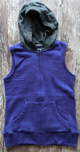 New Renu purple full zip hoodie XS women vest sleeveless fleece lined R71301F - 第 2/10 張圖片