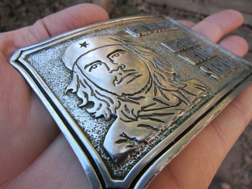 Fibbia Cintura Vintage CHE GUEVARA CUBA Rebel Revolution Hasta Always Silver RARA IN OTTIME CONDIZIONI+ - Foto 2 di 4