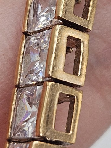 Vintage Gold Tone Clear CZ Tennis Bracelet 7" - 第 8/12 張圖片