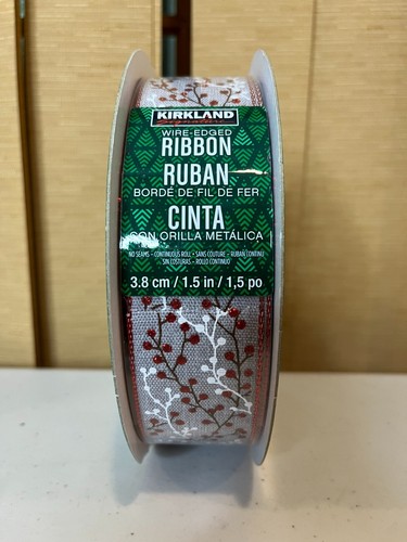 Kirkland Wire-Edged Ribbon 1.5"-2.5" Wide 50 YD Holiday Gift Wrap Glitter Ribbon - Picture 23 of 44