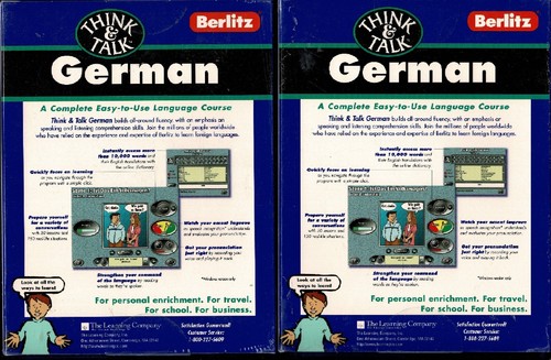 Lot of 2 Berlitz Think & Talk German Pc Mac New XP Conversation Reading Grammar - Picture 2 of 2