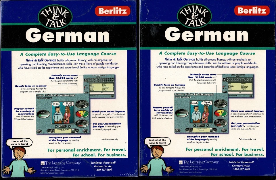 Lot of 2 Berlitz Think & Talk German Pc Mac New XP Conversation Reading Grammar - Image 2 of 2