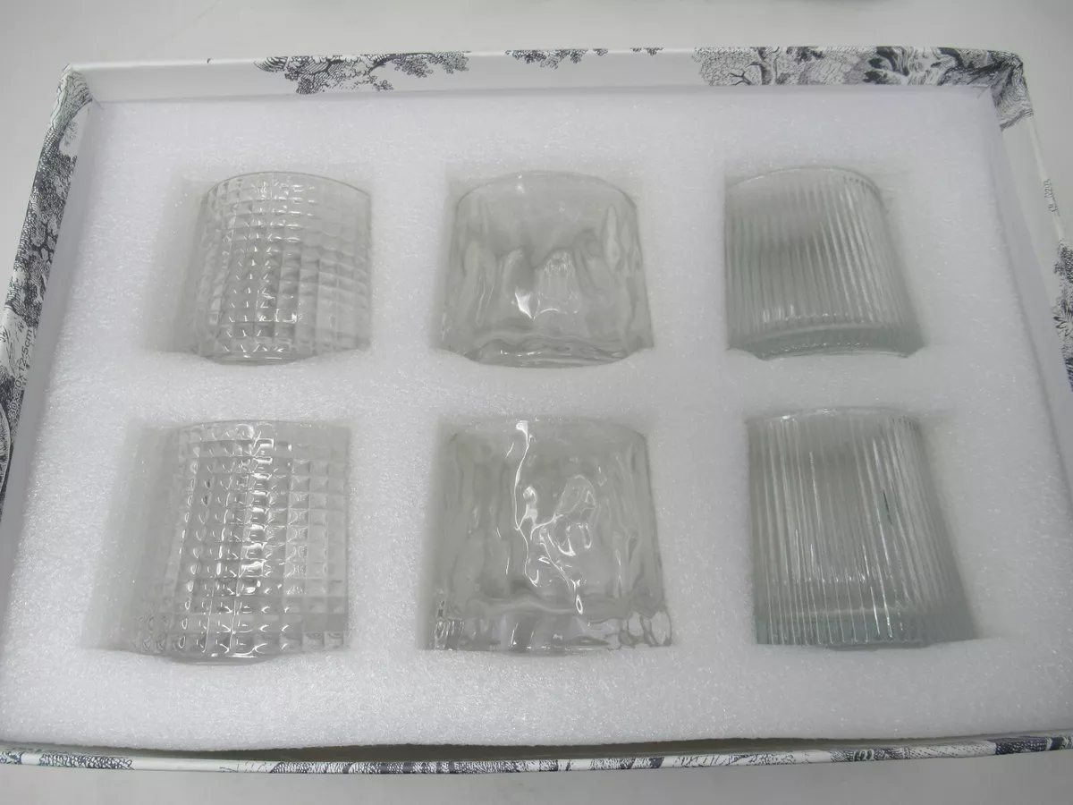 Christian Dior 6-pc Whiskey Drinking Glass Set in Gift Box FRANCE