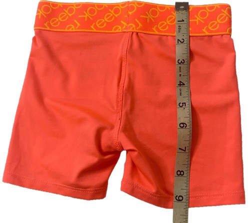 Reebok Active Bike Shorts Girls Size Medium 5-6 Orange Pull On Stretchy ECU - Picture 3 of 7