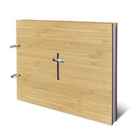 Konfirmation Taufe Kommunion GäStebuch Kondolenzbuch Bambus A4 - Kreuz