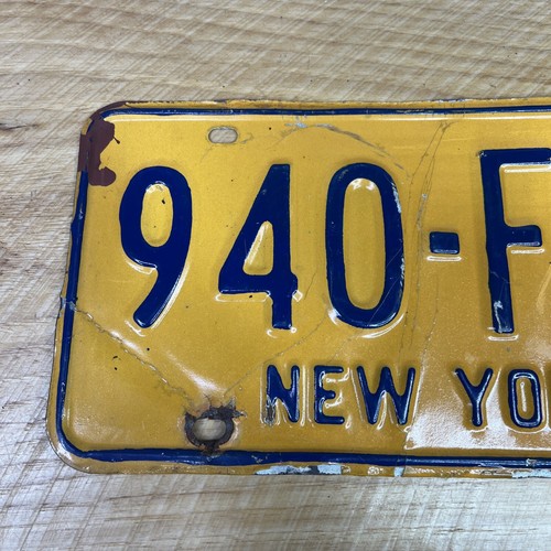 VTG New York 70's-80's License Plate Set Pair 940-FJA Decor Craft Expired - Picture 7 of 9