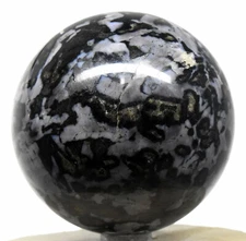 67mm Indigo Gabbro Sphere Polished Mystic Merlinite Gemstone Crystal Madagascar