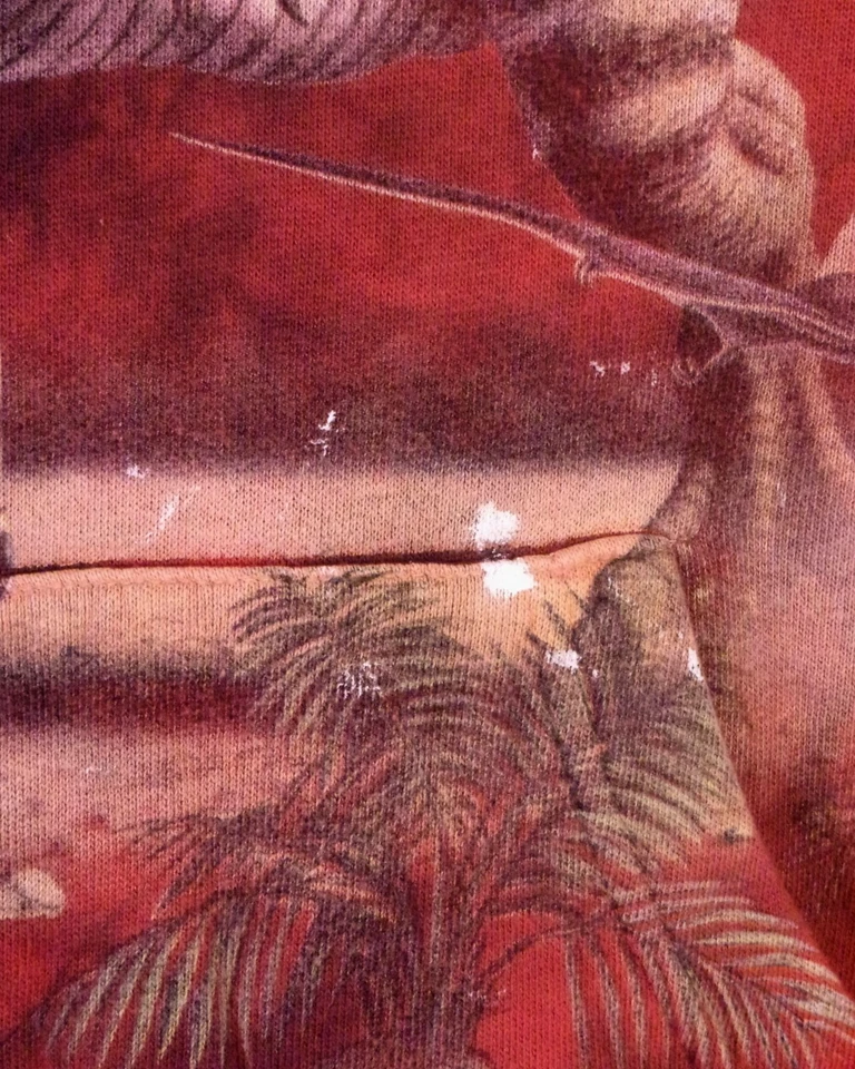 vintage EUC The Mountain Dinosaurs T Rex Hoodie Sweatshirt Tyrannosaurus YXL / M - Изображение 3 из 4