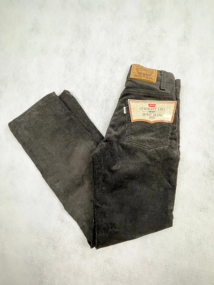 VINTAGE NOS LEVI'S STRAIGHT LEG BOYS SLIM FIT CORDUROY PANTS - SIZE 10 419-1559