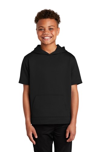 Sport-Tek YST251 Youth Polyester Sport-Wick Fleece Short Sleeve Hooded Pullover - Picture 2 of 45