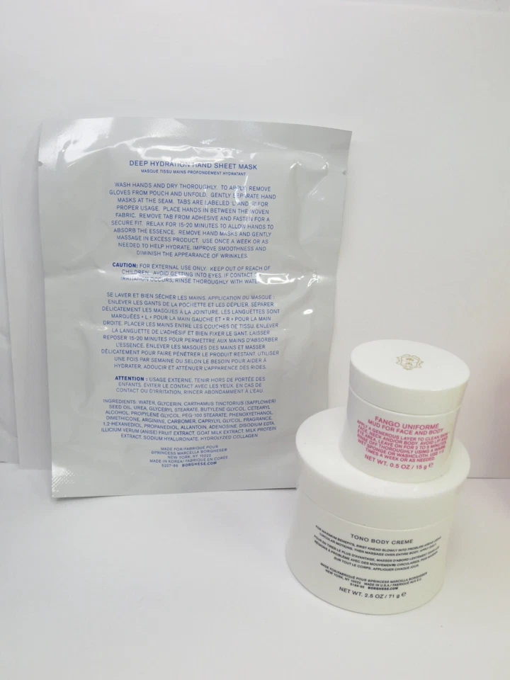 BORGHESE 3 PC SET - BODY CREME, MUD MASK & HAND MASK SHEET SEE DETAILS - Image 4 of 4