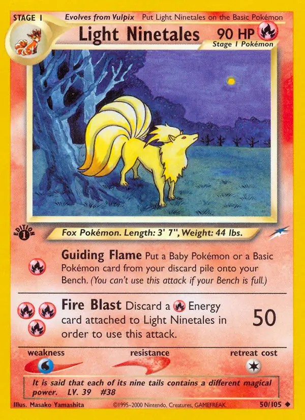 Light Ninetales - 50/105 - Pokemon Neo Destiny 1st Edition Card WOTC HP