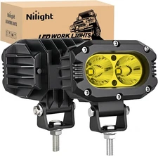 Nilight Led Pod Lights Flood 4 Inch 24W 2PCS Yellow Flood Driving Lights Pods