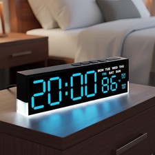  7 Inch LED Digital Alarm Clock with Dual Ala...