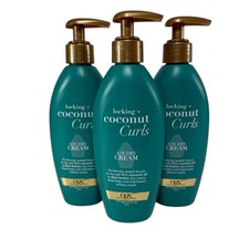 OGX Locking  Coconut Curls Air Dry Cream 6 oz for Soft Curly Hair, Lot of 3