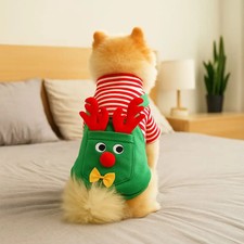 Striped Dog Christmas Clothing Warm Breathable Dog Four Legged Clothes Comfortab
