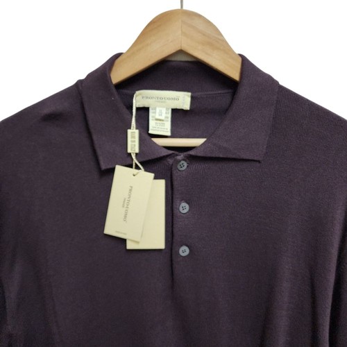 Pronto Uomo Shirt Men XL Oxblood Cotton Viscose Polo Long Slv Button Soft Casual - Picture 3 of 7