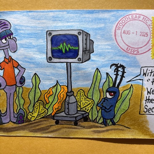 2025 SpongeBob SquarePants Forever Stamp C17 Squidward & Friend FDC/OOAK - Picture 3 of 7