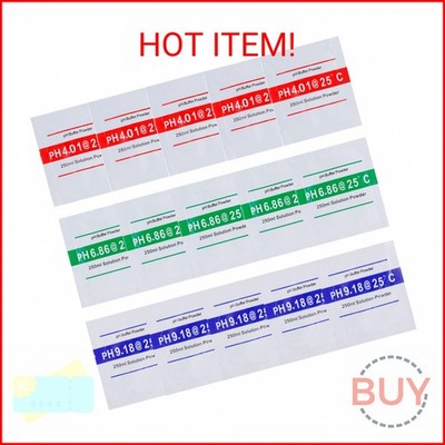 BOJACK 15 Pack of pH Meter Buffer Solution Powder for Precise and Easy PH Calibr