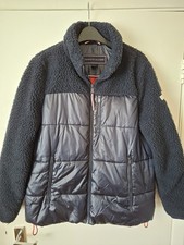 Tommy Hilfiger Men’s Hybrid Puffer Jacket Medium M Navy Blue Sherpa Fleece Coat