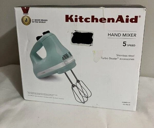 KITCHENAID 5 SPEED HAND MIXER ICE BLUE KHM512IC NEW
Opens in a new window or tab