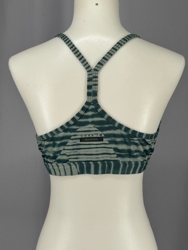 Reebok Core 10 Sports Bra Womens Small Green Tie Dye Athletic Racerback Yoga Gym - Picture 5 of 8