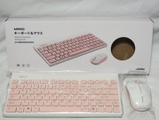 NEW Open Box Miniso Pink White PC / Mac Computer Wireless Keyboard Mouse
