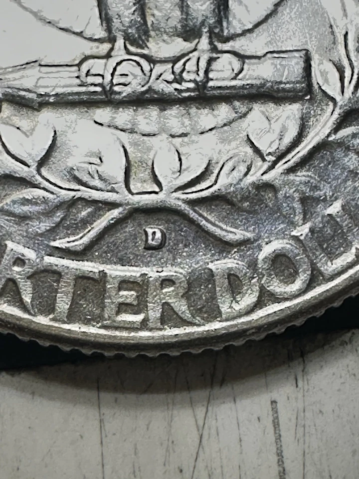 1964 D Silver Washington Quarter, RPM, Die Error Reverse (on The Left Wing) - Image 4 of 4