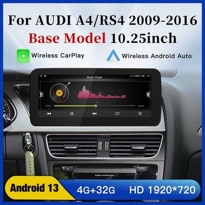 10.25'' CarPlay Android Auto Stereo GPS Navi Touchscreen for Audi A4 Low 09-16