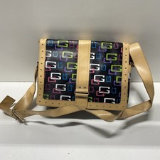 Borsa a tracolla sintetica con logo multicolore Guess