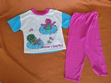 Barney  Baby Bop 1993 Vintage Inner Tube Pajamas Set Size 5