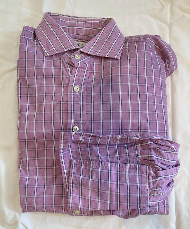 HACKETT Mens Formal Shirt Size 15 1/2 39 Medium Lilac Purple Stripes